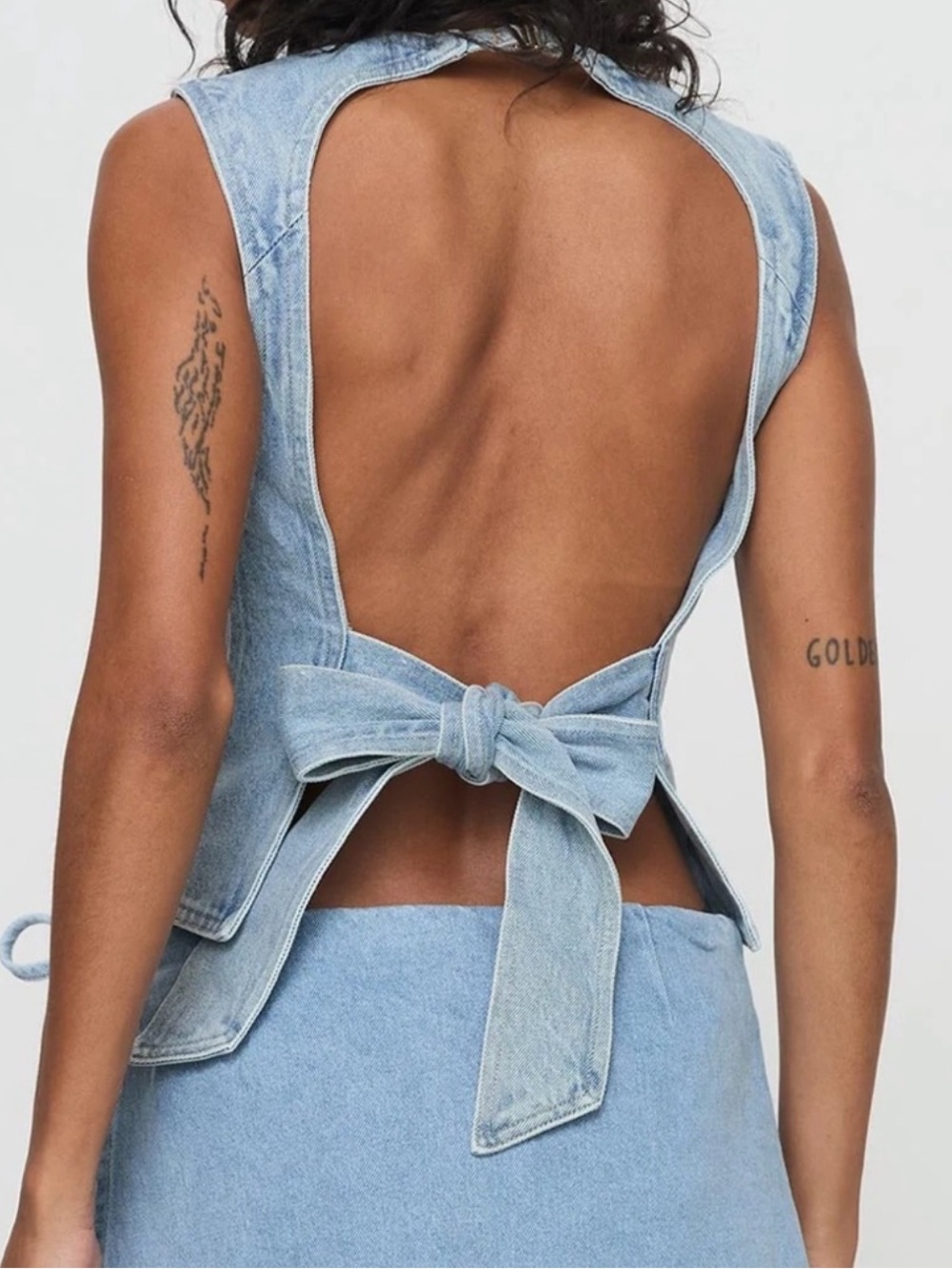 Lioness Dark Blue Denim Matching Skort Set - Picture 4 of 4